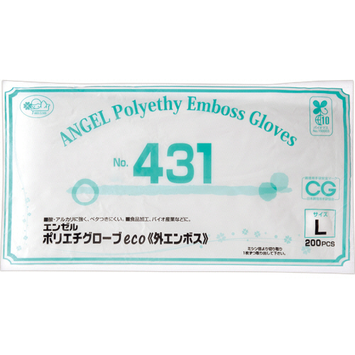 ｴﾝｾﾞﾙ ﾎﾟﾘｴﾁｸﾞﾛｰﾌﾞeco 外ｴﾝﾎﾞｽ No.431 半透明 L 1ﾊﾟｯｸ(200枚)画像