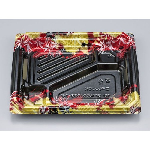 シーピー化成 弁当容器 BFNアルバ8S-1平 みお赤 本体 発泡画像