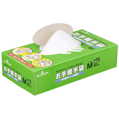 No.806 お手軽手袋 ﾊﾟｳﾀﾞｰﾌﾘｰ M 半透明 1箱(100枚)画像