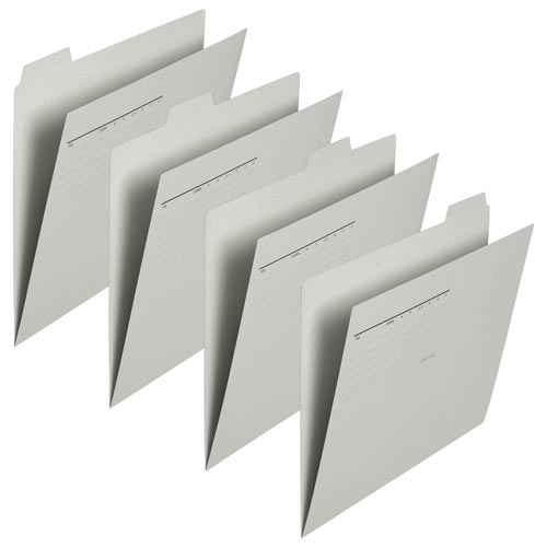 カットフォルダー　４山Ａ４横　グレー画像