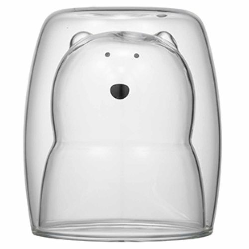 グラス 270ml ダブルウォール 二重構造 アニマル 耐熱ガラス製 シロクマ画像