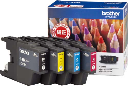 純正インクカートリッジＬＣ１２－４ＰＫ　４色パック画像