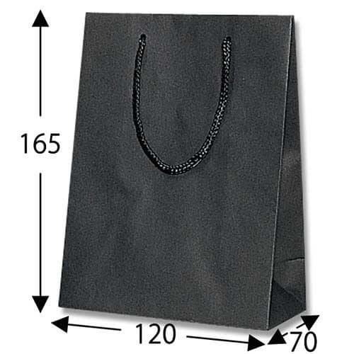 おしゃれなストライプエンボス加工で、黒の手提げ紙袋