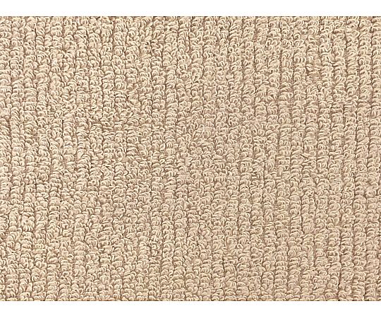 バスタオル 無撚糸リブカラー 60×120cm BEIGE 1セット（10枚入） 柔らかなベージュのタオルが整然と束ねられた状態