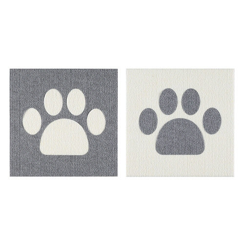 おくだけ吸着 おあそびﾏｯﾄ 肉球(足形) ｸﾞﾚｰ×ｱｲﾎﾞﾘｰ 1ﾊﾟｯｸ(2枚)画像