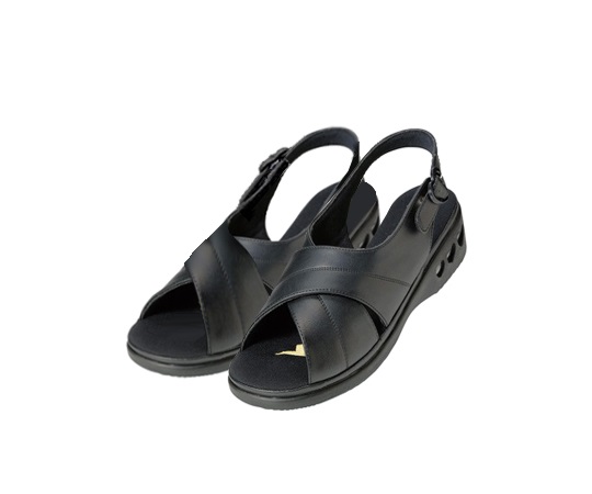 パーフェクトナース(ナースシューズ) クロスバンド ブラック L画像