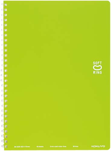 ソフトリングノートセミＢ５ドットＢ罫４０枚黄緑×５画像