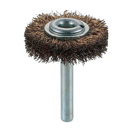 軸付ﾎｲｰﾙﾌﾞﾗｼ(軸径6mm)(ｺﾞｰﾙﾄﾞﾒｯｷ) 線径0.25mm 外径38mm 1個画像