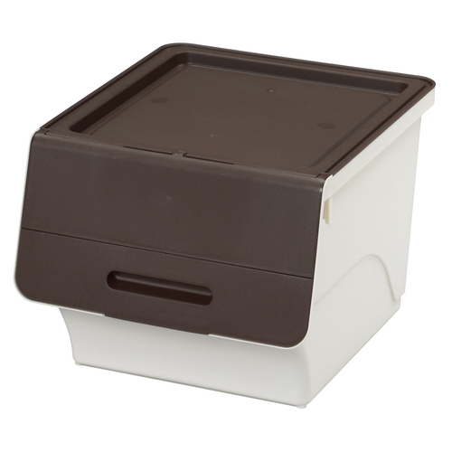 収納ボックス 前開き フロック30 深型 幅39×奥行46×高さ31cm 4段階ストッパー Nブラウン画像
