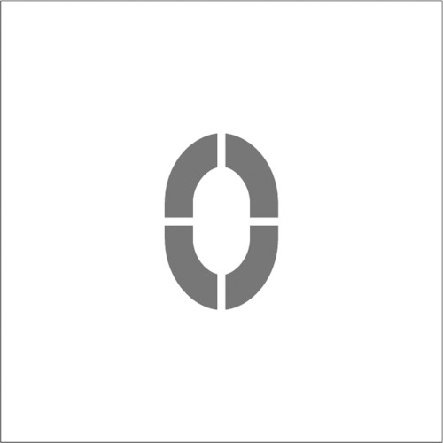 ステンシル　マグネット　0　文字サイズ50×40mm　1枚画像
