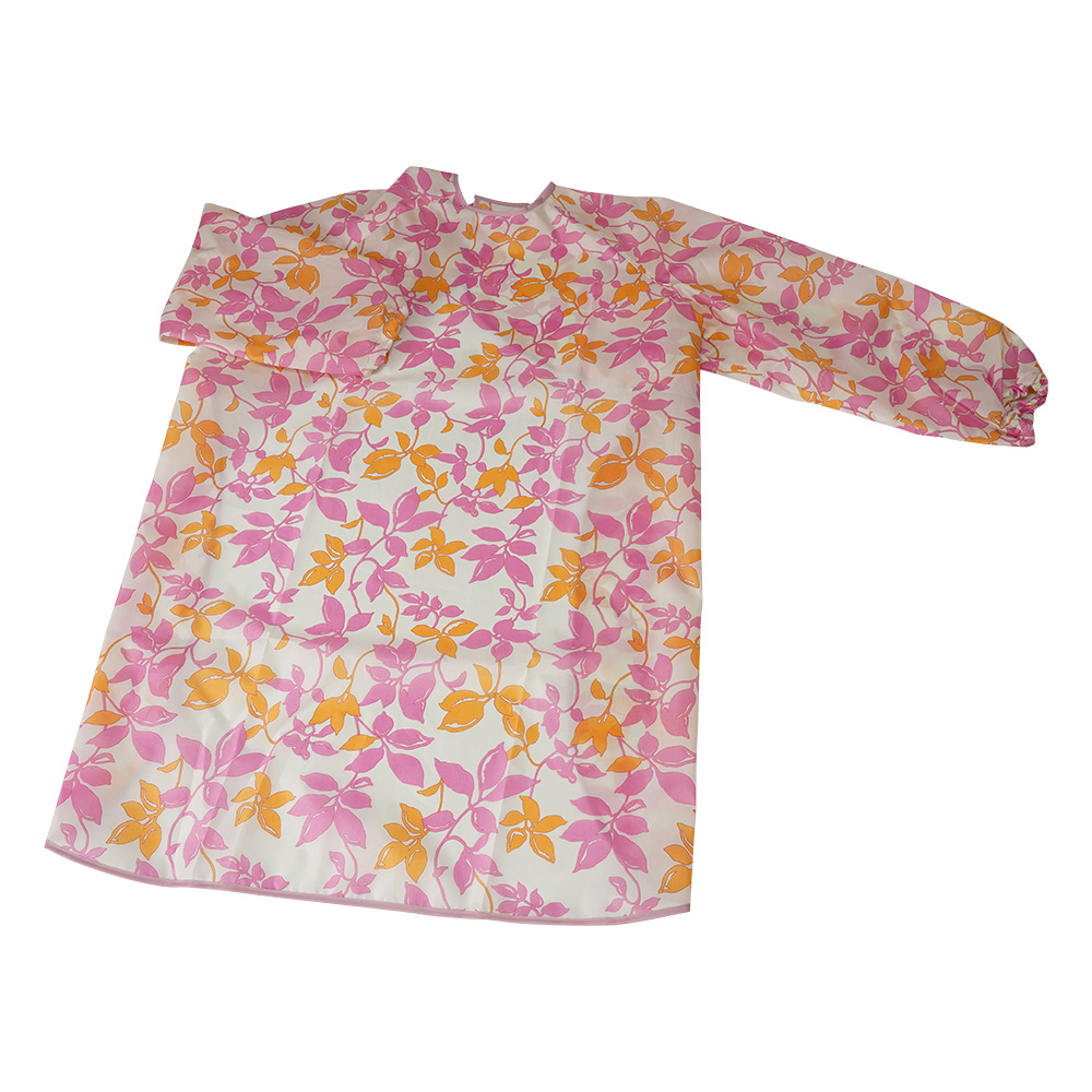 食事前掛（袖付・超はっ水タイプ） リーフピンク画像