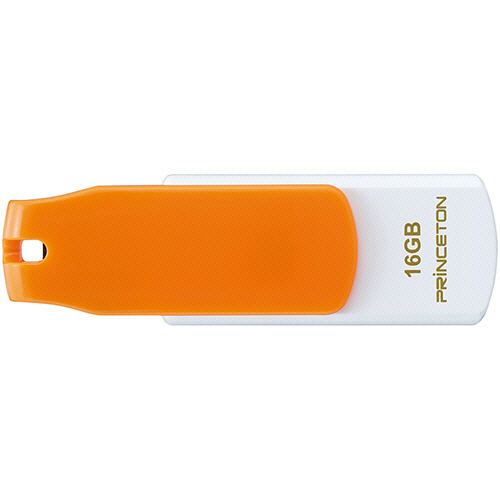 USBﾌﾗｯｼｭﾒﾓﾘｰ ｽﾄﾗｯﾌﾟ付き 16GB ｵﾚﾝｼﾞ/ﾎﾜｲﾄ 1個画像