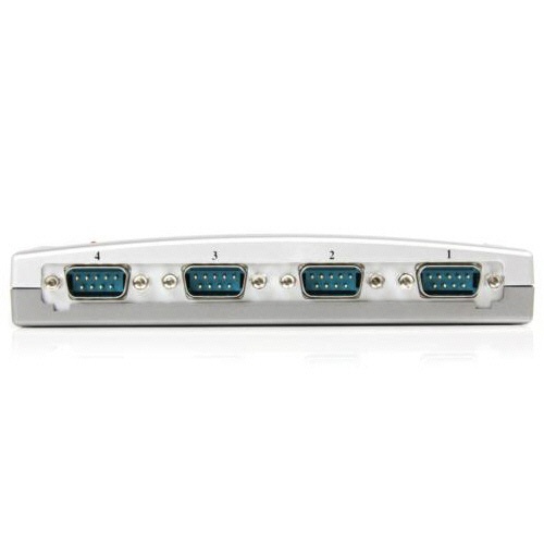 USB-RS232C(4ポート)　DB9変換アダプタ　1台 複数のポートが並んだ側面の様子