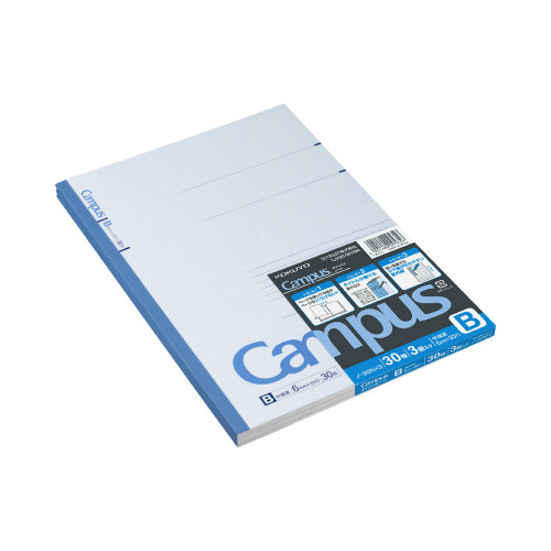 キャンパスノート６号（セミＢ５）Ｂ罫３０枚３冊組画像