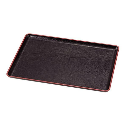 お盆 43×31cm トレー 長盆 恵比寿盆 黒天朱 尺4寸画像