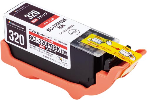 互換インク　ＢＣＩ－３２０ＰＧＢＫ対応　ブラック画像