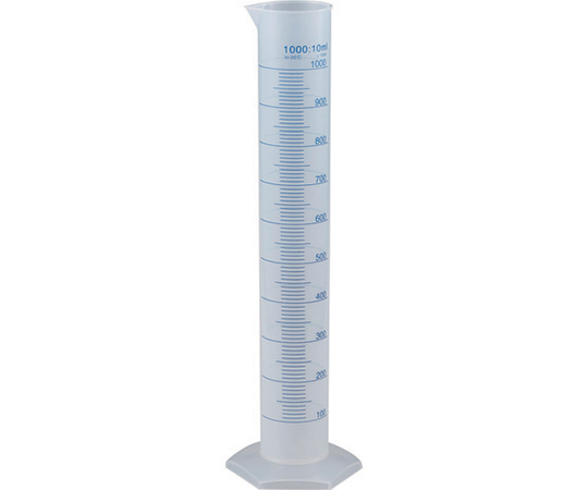 メスシリンダー　1000ml　青目盛付　PP製画像