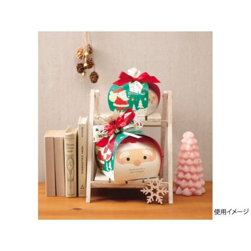 ギフト箱 20-991CH ミニバルーンBOX クリスマス ヤマニパッケージ クリスマスのデザインが施されたギフト箱の上部が見える状態