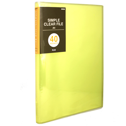 ｼﾝﾌﾟﾙｸﾘｱｰﾌｧｲﾙ A4ﾀﾃ 40ﾎﾟｹｯﾄ 背幅20mm ｲｴﾛｰ 1冊画像