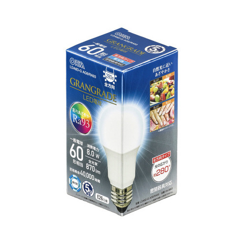 ＬＥＤ電球　Ｅ２６　６０形相当　昼光色　高演色画像