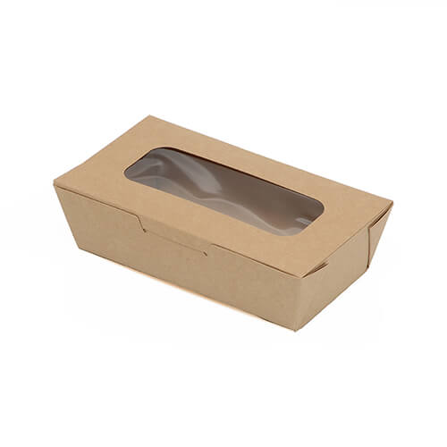 ケーピープラテック 食品容器 KMフードパック 中 窓付 クラフト 50枚画像