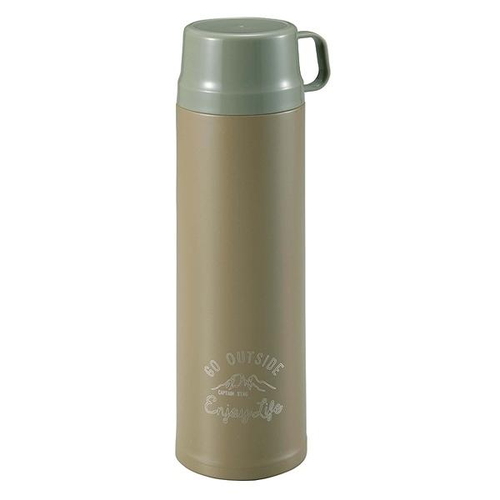水筒 キャプテンスタッグ 直飲み コップ 2way モンテ ダブルステンレスボトル 900ml カーキ画像