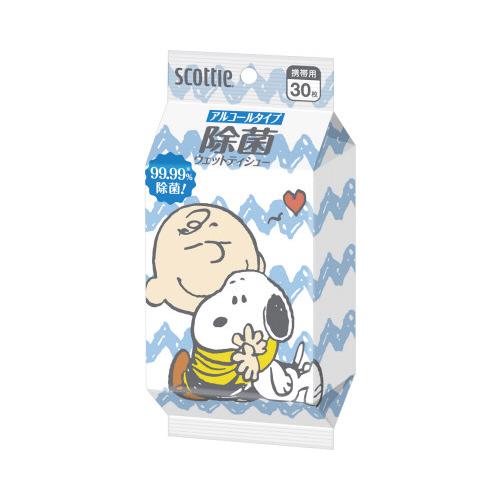 ウェットティシュー　除菌アルコール　スヌーピー画像