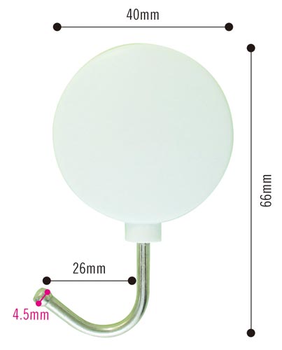プラマグネットフック　小　白　１０個入画像