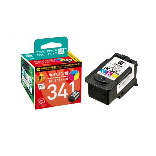 ﾘｻｲｸﾙｲﾝｸｶｰﾄﾘｯｼﾞ (染料) [ｷﾔﾉﾝ:BC-341互換] ECI-C341C-V 1個画像