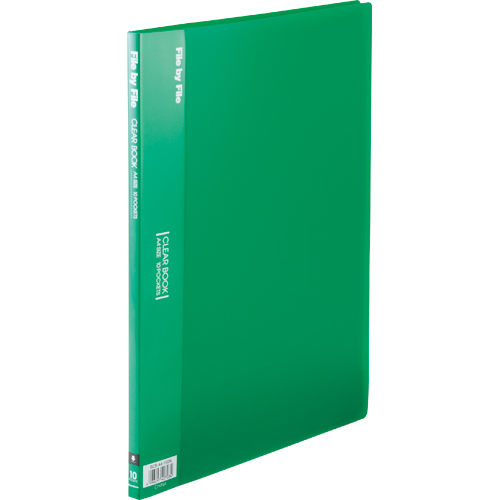 ｸﾘﾔｰﾌﾞｯｸ A4ﾀﾃ 10ﾎﾟｹｯﾄ 背幅9mm ｸﾞﾘｰﾝ 1冊画像