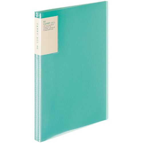 クリヤーブックキャリーオール固定背ポＡ４縦４０Ｐ緑画像