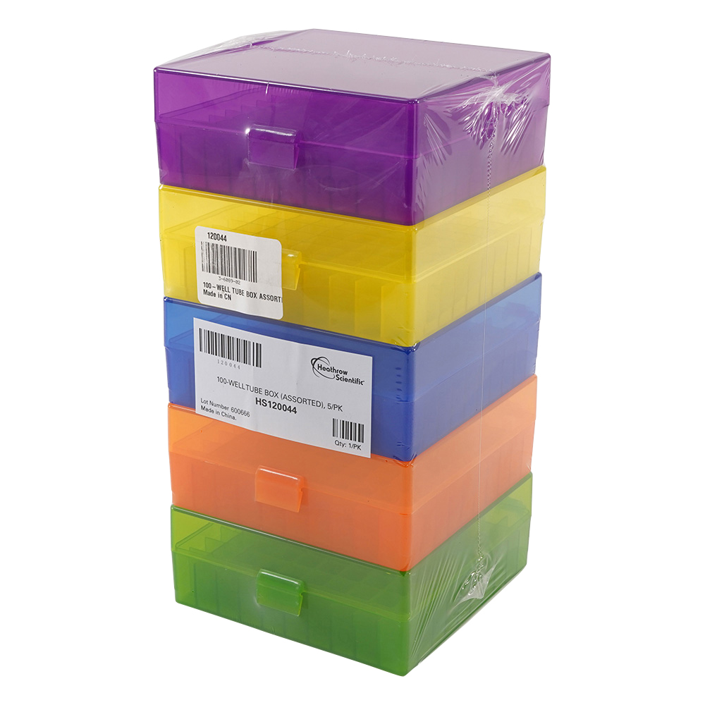 ストレージボックス 5色アソート 141×151×57mm 100本収納 1袋（5個入）画像