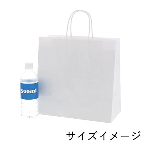 箱入り商品のギフトバッグにおすすめ！正面が正方形でマチが広めの白無地手提げ紙袋