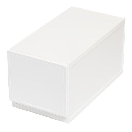 収納ケース 幅19×奥行36×高さ19cm コレクトケース Mスリム 1段 squ＋ ホワイト画像