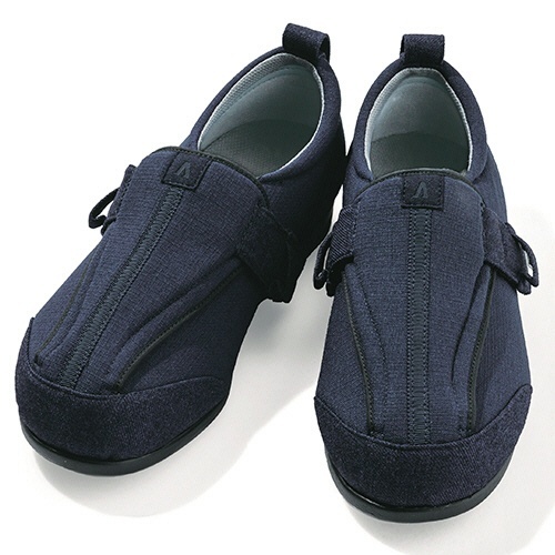 あゆみ　つま先ひろびろサポート　5E　ネイビー　M(22.0-22.5cm)　両足　1セット(1足)画像