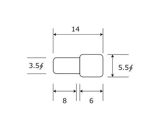 差込ダボ　3.5×6mm　10個入 透明な袋に収められた小型のダボが整然と並んでいる様子