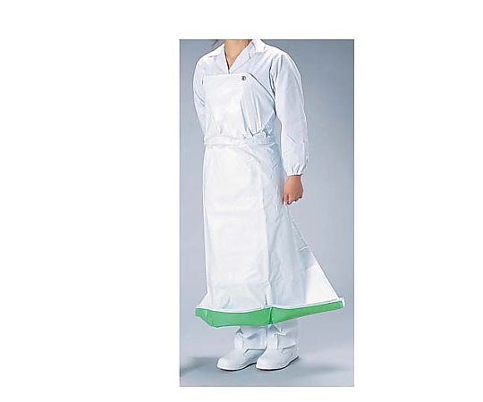 機能性エプロン　ガードロン　塩ビ抗菌　フィットM　ホワイト/グリーン画像