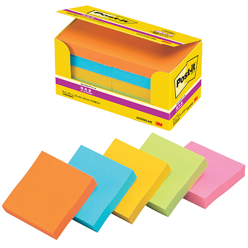 ﾎﾟｽﾄ･ｲｯﾄ ｴｺﾉﾊﾟｯｸ 強粘着ﾉｰﾄ 50×50mm ﾈｵﾝｶﾗｰ5色 1ﾊﾟｯｸ(10冊)画像