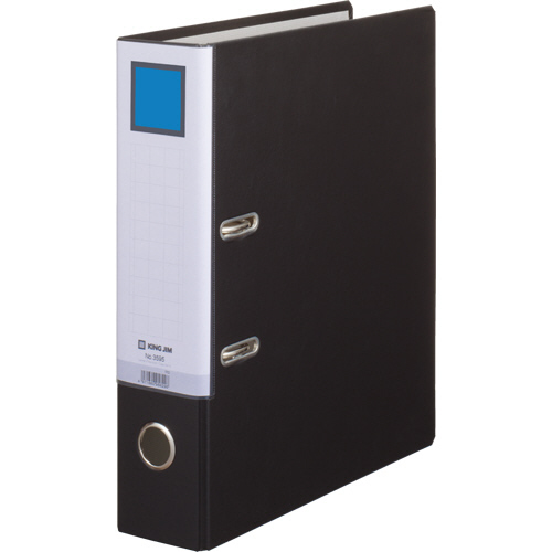 ﾚﾊﾞｰ式ｱｰﾁﾌｧｲﾙ A4ﾀﾃ 2穴 500枚収容 50mmとじ 背幅70mm 黒 1冊画像