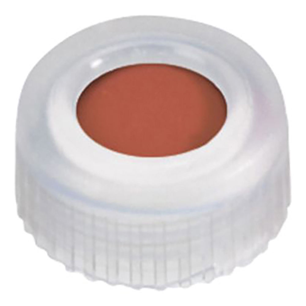 オートサンプラー用バイアルキャップ（キャップ規格9-425用） 透明スクリューキャップ+セプタム（TEF/ゴム） 100個入画像