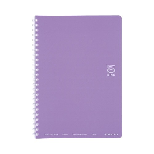 ソフトリングノート（ドット入り罫線）Ａ５　紫画像