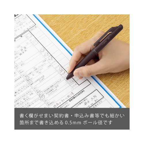 Calme単色ボールペン 05 栗紫軸 10セット 商品が整然と並び、色味の美しい軸が強調された様子