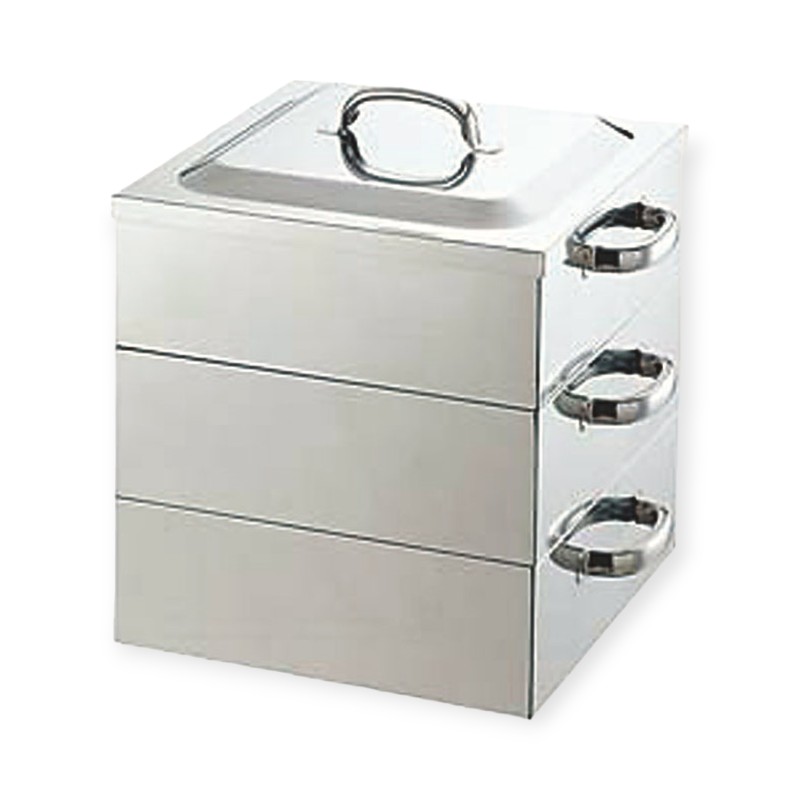 調理用品 PE 18-8業務用角蒸器 3段 55cm画像