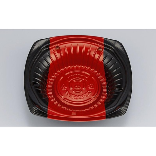 シーピー化成 どんぶり容器 CBFまど味17 ボーダ赤 本体画像