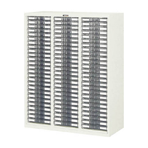 スタンダード書庫(A4判奥行400)カタログケース引出A4　浅×78段　ネオグレー　1台