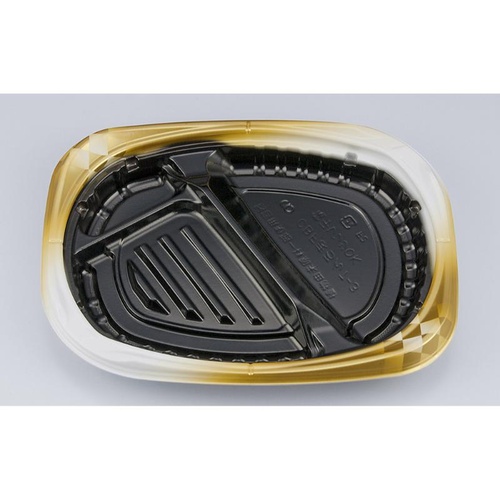 シーピー化成 弁当容器 CBFまろん7-3 ゴルトBW 本体画像