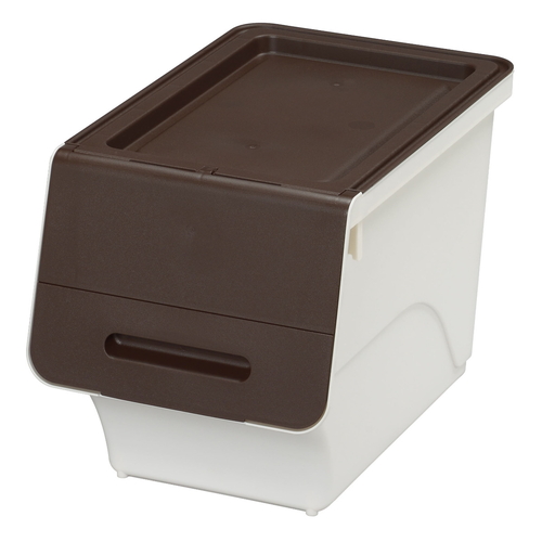 収納ボックス 前開き フロック 30 スリム 深型 幅29×奥行46×高さ31cm 4段階ストッパー Nブラウン画像