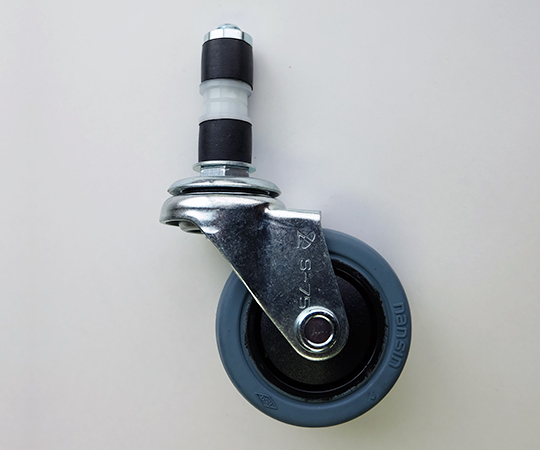 静音キャスター ゴム止め式 23mm用 グレー φ75mmストッパー無