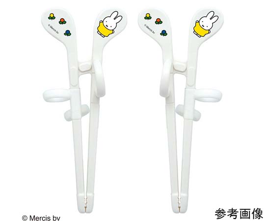 エジソンのお箸mini（左手用）miﬀy ホワイト 12個入 白いパッケージにロゴが印刷された横向きの状態