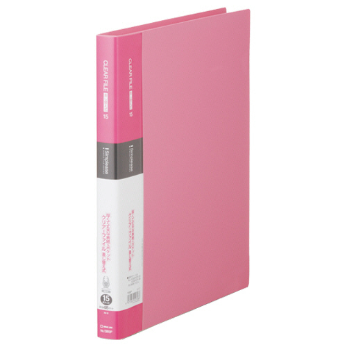 ｼﾝﾌﾟﾘｰｽﾞ ｸﾘｱｰﾌｧｲﾙ差し替え式 A4ﾀﾃ 30穴 15ﾎﾟｹｯﾄ付属 背幅25mm ﾋﾟﾝｸ 1冊画像